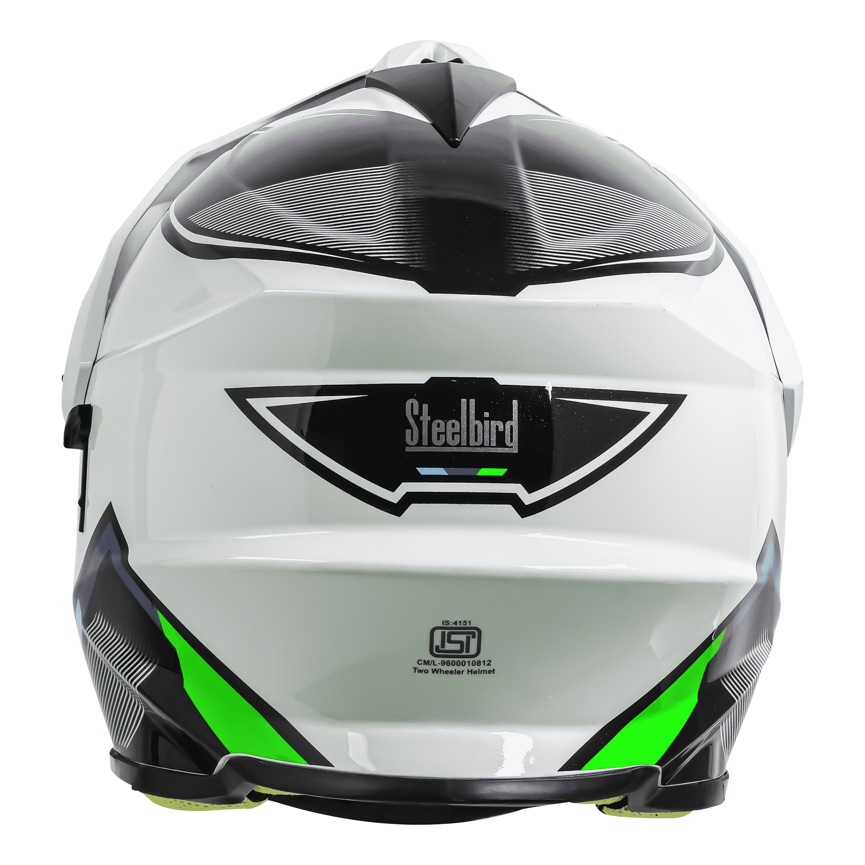 SBH-13 ISS RACER GLOSSY WHITE WITH GREEN